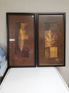 lot 2210 image: Framed Botanical Leaf Art Set