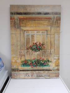 lot 2214 image: French Patisserie Balcony Canvas Wall Art Print