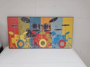 lot 2220 image: Colorful Drum Set Pop Art Print