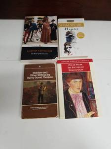 lot 2236 image: Classic Literature Book Collection - Shakespeare Hamlet, Castiglione Courtier, Thoreau Walden, Wilde Dorian Gray