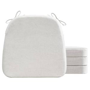 lot 1581 image: AAAAAcessories D-Shaped Chair Cushions, 2 Thick Dining Chair Pads with Ties and Removable, Machine-Washable Cover, 17 x 16, Set of 4, Natural Linen