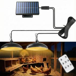 lot 1607 image: redaica Solar Chicken Coop Light with Timer, 2 Lamps & Remote 358H Chicken Coop Accessories, 3 Brightness Levels Solar Lights for Chicken Coop, Waterproof Light for Sheds Barns, Stables, Duck Houses