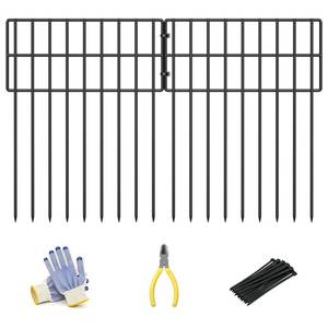 lot 1644 image: 17in (H) x 27ft (L) Garden Fence Animal Barrier, 25 Panels Decorative Garden Fence Border, No Dig Garden Fence Panels, 1.3in Gap Rustproof Metal Stakes, Ground Defense Border Fence for Outdoor, Yard