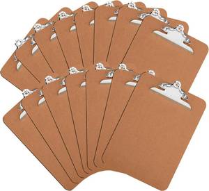 lot 1650 image: Clipboards, HERKKA 15 Pack Hardboard Office Clipboards Butterfly Clipboards Standard A4 Letter Size, ECO Friendly