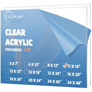 lot 2179 image: CALPALMY 2-Pack 11 x 14 Acrylic Plexiglass Sheet 18 Thick�� Clear Acrylic Plastic Sheet Use for Craft Projects, Signs, Display Cases, Sneeze Guard and More