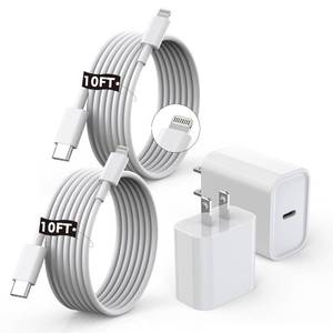 lot 2181 image: Apple MFi Certified10FT Fast iPhone Charger,Extra Long Apple Charger Fast Charging 2Pack USB C Charger Block Plug  10Foot Lightning Cable Cord for iPhone 14ProPro MaxPlus131211XSXRXSE2022