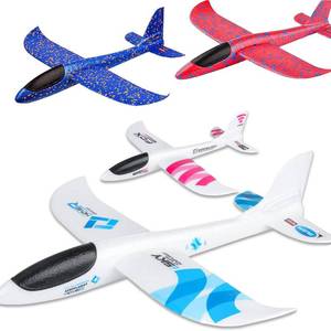 lot 2186 image: BooTaa 4 Pack Toy Airplanes, 17.5 Large Throwing Foam Plane, 2 Flight Mode, Aeroplane Gliders, Flying Aircraft, Gifts for 3 4 5 6 7 8 Year Old Kids Boys,Outdoor Sport Game Toys, Birthday Party Favors