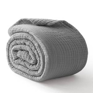 lot 2191 image: Kozyhvn 100% Cotton Muslin Blanket 40 x 40, Breathable and Lightweight Cotton Throw Blankets, Soft Cooling Summer Gauze Blanket for All Season, Grey