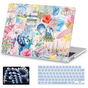 lot 2194 image: AKIT Compatible with MacBook Air 13 inch Case M5 2026 2025 2024-2022 M4 M3 M2 A3449 A3240 A3113 A2681, Pattern Hard Shell Laptop CaseScreen ProtectorKeyboard Cover for Mac Air 13.6 inch, Sea Turtle