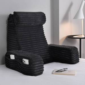 lot 3390 image: ENITYA 22 XL Ergonomic Bed Pillow for Sitting Up��Backrest Cushion for Reclining,Gaming,Resting,Watching TV,Recovery in Bed, Couch or Floor, Removable Cover, Black