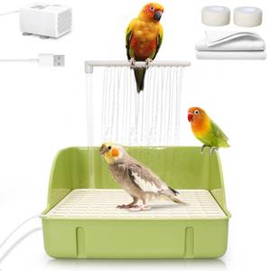 lot 3399 image: Automatic Parakeet Bird Bath with Pump, Large Bird Shower Fountain Indoor Bathtub with Running Water, Parrot Bath Tub Faucet for Pet Birds, African Grey, Cockatiel, Conure, Budgie, Lovebird