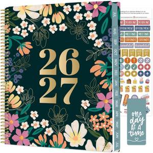 lot 4176 image: bloom daily planners 2026-2027 Planner (8.5 x 11) 13 Month Academic Organizer (July 2026 - July 2027) - Weekly & Monthly Agenda Book with Stickers & Tabs - Blooming Wildly