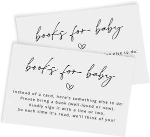 lot 4206 image: GardenCity Books for Baby Cards, Bring a Book Instead of a Card, Baby Shower Book Request Cards, 50 Pack, Minimalist