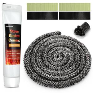 lot 4224 image: Xmasneed Wood Stove Gasket Kit, 58 Wood Stove Door Gasket, Graphite Impregnated Fiberglass Wood Stove Rope Gasket, High Temperature Resistant, Wood Stove Parts Accessories with Glue��98 inch Long