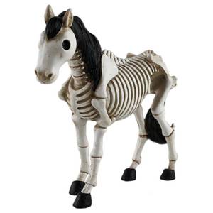 lot 4232 image: Pujipu Halloween Skeleton Horse Decorations Statue, Skeleton Animals Bones, Graveyard Scenes, Halloween Sculpture for Outdoor Indoor Party Props Table Yard Garden Decor (Horse)