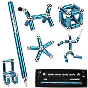 lot 4251 image: Lafoxla Fidget Pen Decompression Magnetic Metal Pen, Toy Relieving Stress Build Various of Shapes, Strato Multifunctional Deformable Magnet Writing Pen Polar Pen for Christmas Gift