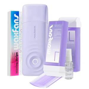 lot 4257 image: Waxfans Smart Wax Roller Kit, Roll On Wax Kit for Women & Men, Cera Para Depilar at Home Waxing Kit for Body and Legs Hair Removal, with 2 Wax Refills & 50 Wax Strips, Easy & Smooth (Purple)