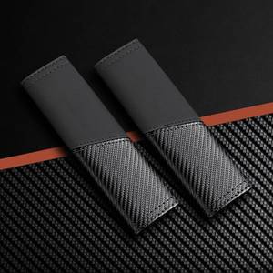 lot 4267 image: 2 PCS Car Seat Belt Cover Pads - Seatbelt Covers with Carbon Fiber & Faux Leather, Soft Shoulder Strap Cushion for Neck & Shoulder Pain Relief, Universal Fit for Car Truck Accessories(Black)