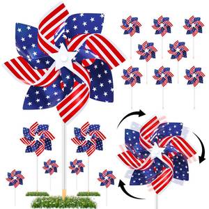 lot 4272 image: Gushu 20pcs Fourth of July Pinwheels,Red White and Blue 4th of July Decorations American Flag Pinwheel, Garden Wind Spinners Patriotic Yard Outdoor Decor, Memorial Day Independence Party Supplies