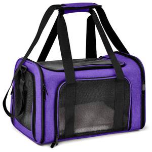 lot 4294 image: Henkelion Pet Carrier for Small Medium Cats Dogs Puppies up to 15 Lbs, Airline Approved Small Dog Carrier Soft Sided, Collapsible Travel Puppy Carrier - Purple
