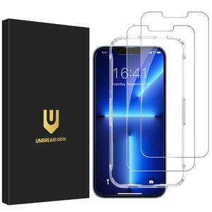 lot 4300 image: UNBREAKcable 2-Pack Screen Protector for iPhone 141313 Pro Military-Grade Shatterproof Tempered Glass 9H Hardness Easy Installation Frame 99.99% HD Clear for Apple iPhone 13 Pro1314