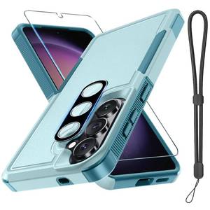 lot 4306 image: for Samsung Galaxy S26 Case with Screen ProtectorCamera Lens Cover,Military Grade Heavy Duty Shockproof Phone Cover with Wrist Lanyard Strap for Samsung S26,Mint Green