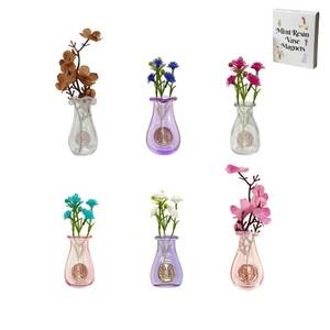lot 4307 image: Frayot 6Pcs Mini Vase Magnets for Fridge, Resin Cute 3D Magnetic Vase Decor for Refrigerator, Office, Locker (with Flowers,PurplePinkClear)