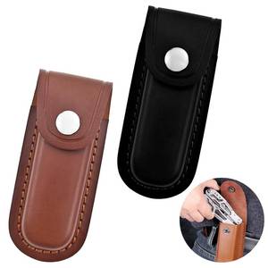 lot 6107 image: A2 Pack Pocket Knife Sheath, Multitool Sheath, Leather Knife Sheath Holster with Belt Loop, Snap Fastener Hunt Holder Pocket for Travel Multi Tool Case Belt Hiking Pouch Holster