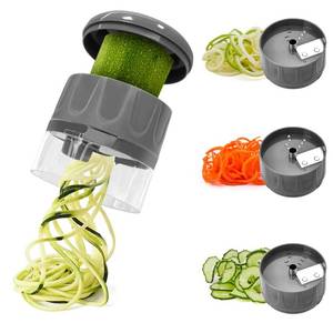 lot 6119 image: SUREWIN 3 in 1 Vegetable Spiralizer Slicer, Adjustable Zucchini Carrot Noodle Maker, Cucumber Spiral Cutter, Easy to Use Kitchen Tool��Dark Grey��