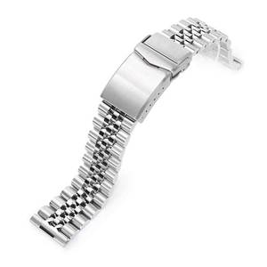 lot 6134 image: MiLTAT 20mm Super-J Louis 316L Stainless Steel Watch Bracelet Straight End, V-Clasp Brushed
