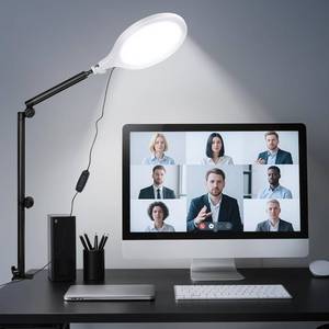 lot 6141 image: Ring Light for Streaming, 10 Full Screen LED Ring Light for Desk with 360° Adjustable Arm, Video Conference Lighting for Zoom Meetings, Live Streaming, Podcast, Content Creator, TikTok, YouTube
