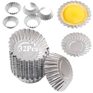 lot 6152 image: Xstronq Egg Tart Molds 32Pack Tart Pan 2.75inch, Mini Tart Tins Aluminium Mini Tart Pans for Baking (32Pack-2.75inch)