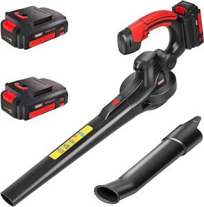 lot 9384 image: MZK Cordless Leaf Blower,20V Battery Powered Electric Blower for Lawn Care, Electric Lightweight Leaf Blower for Blowing Leaves, Patio Cleaning and Dust(2  2Ah Battery & Charger Included),LF40D13
