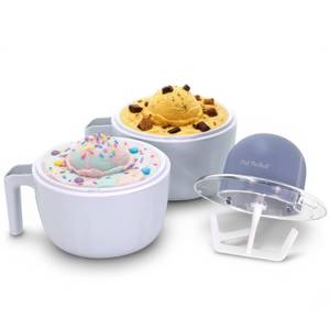 lot 9386 image: Americana by Elite Pint Perfect EIM1205DB Ice Cream Maker, 2 x 1 Pint Capacity Dual Freezing Mugs, Frozen Yogurt, Sorbet, Gelato, Recipes, Periwinkle