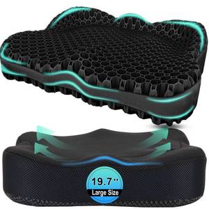 lot 9395 image: Airllantry Thicken 19.7in Seat Cushion, Gel Seat Cushion for Long Sitting��Office Chair, Wheelchair, Car Cushion, Large Cooling Pad for Back Pain, Sciatica, Tailbone Pain Relief