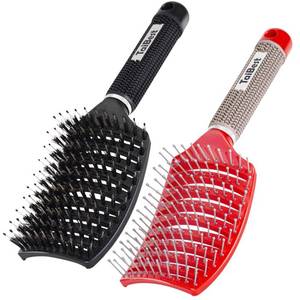 lot 10003 image: TaiBest Boar Bristle Hair Brush Set - DryWet Hair Brush Detangler for Fine, Thick, Curly Hair - Curved and Vented Hair Brush for Women, Men or Kids