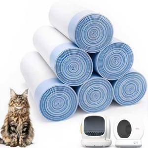 lot 10014 image: 120 Count Self-Cleaning Cat Litter Box Liners Bag, Compatible with MW-SC01SC02SC09LR01LR02, Thick Heavy Duty Drawstring Replacement Cat Litter Box Liners-18x 12.6
