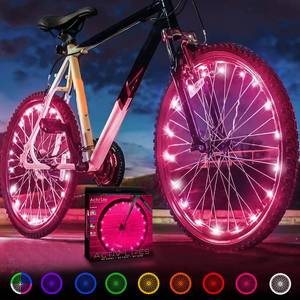 lot 10024 image: Activ Life Bike Wheel Lights 2 Pack, 2026 Edition Secure Strap & Brighter, Weatherproof LED Bicycle Lights, Battery Powered, Toys for Kids Boys Girls Teens Vacation Birthday, Pink