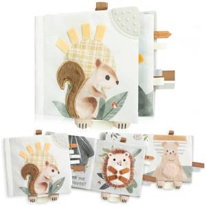 lot 10032 image: Soft Baby Book with Touch and Feel Pages - Cute Sensory Book for Babies 0-6, 6-12 & 12-18 Months with Mirror & Crinkle Paper - The Perfect Christmas Toy for Baby Showers Or as a NewbornInfant Gift