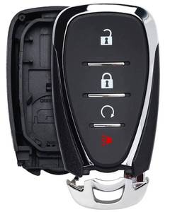 lot 10043 image: Key Fob Shell with Battery for Chevrolet 2016-2024, Alliskeys 4-Button Smart Key Case Cover Replacement for Chevy 2016-2024 HYQ4AA HYQ4EA HYQ4AS HYQ4ES