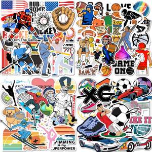 lot 10044 image: 300PCS All Star Sports Stickers by Puraesla - Water Bottle Stickers, Vinyl Stickers for Classroom, Basketball Football Baseball Tennis Golf Reward Bulk Sticker Pack for School Party Favors