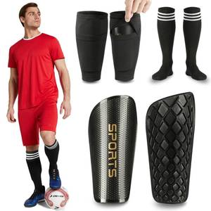 lot 10066 image: Soccer Shin Guards for Kids Youth Adults, Sports Shin Guard Sleeves with Optimized Insert Pocket, Calf Protective Gear Shin Guards for Boys Girls Men Women (Black, XL)