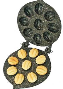 lot 10098 image: Walnut Cookie Mold Maker - Non-Stick Granite Oreshki Mold - Nut Cookies Maker
