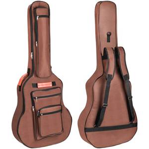 lot 10101 image: Bekith Acoustic Guitar Bag 40 41 42 Inches, 6 Pockets Guitar Case Waterproof Oxford Cloth Thick Sponge Pad, Dual Adjustable Shoulder Strap Soft Guitar Case Gig Bag, Brown