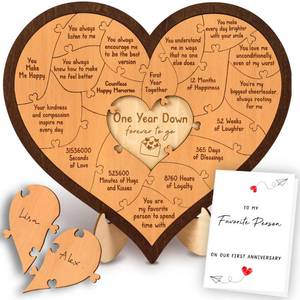 lot 10107 image: Stofinity 1 Year Anniversary Wood Gifts for Him Boyfriend - One Year Anniversary Wooden Gifts for Men, First Anniversary Wedding Gift for Husband Wife
