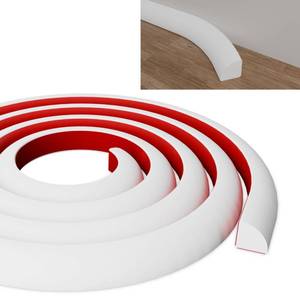 lot 10108 image: 34 Inch Flexible White Rubber Trim, 10 Ft Flexible Quarter Round Molding Self-Adhesive Bendable Edge Trim, Suitable for Doors Windows Bathroom Kitchen Countertops Floor and More, White