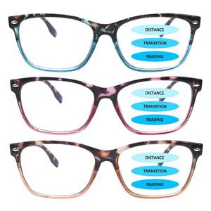lot 10482 image: CLASAGA Progressive Multifocus Reading Glasses for Women, Blue Light Blocking Ladies Computer Readers with Spring Hinge. (3 Mix-2, 1.50, x)