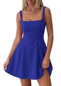 lot 10489 image: PRETTYGARDEN Summer Dresses for Women 2026 Sleeveless A Line Business Casual Formal Cocktail Party Spring Short Dress (Blue,XX-Large)