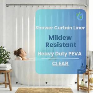 lot 11008 image: SUSTAINAURA� Heavy Duty Clear Shower Curtain Liner 72x72 �� Waterproof, Quick Dry, Odor Free, Eco Friendly, Non-Toxic with 3 Weighted Magnets & 12 Rustproof Grommets Bathroom Accessories