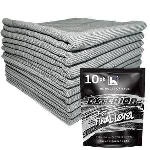 lot 11009 image: The House of Rags-The Final Level V2- Edgeless Detailing Microfiber Towels, 16x16 inches, 380 GSM, 7030 Korean Pearl Weave, Ceramic Coating, Leveling, Sealant Removal, Scratch-Free, 10-Pack, Gray